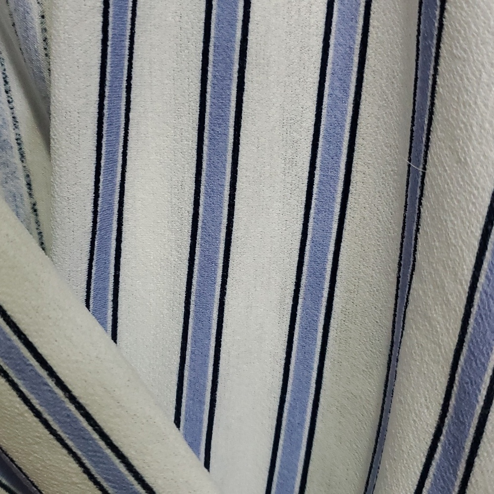 Dynamite Blue and White Striped Wrap Blouse Size Small - Picture 3 of 5